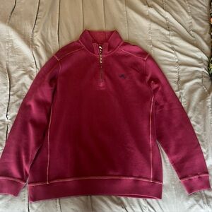 Tommy Bahama Men's Burgundy Half-Zip Sweater